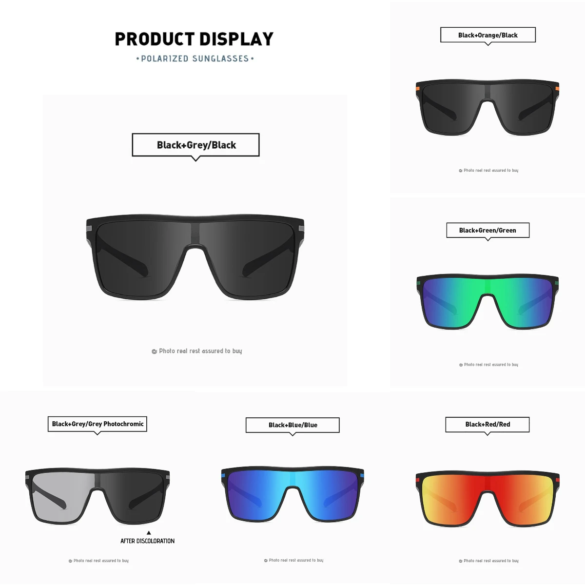 

Oversized Polarized Sunglasses TR90 Square UV400 Anti-Glare Eyewear MTB Hiking Driving Fishing Camping Cycling Accessories 선글라스