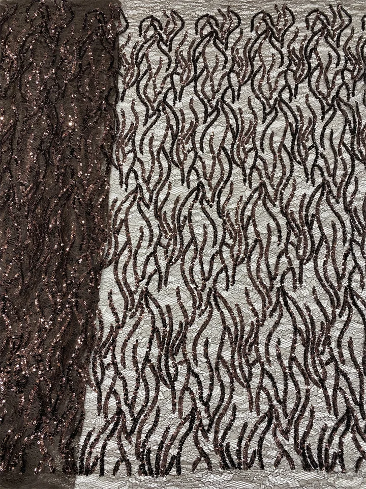 

African Beaded Lace Fabric 2026 Latest Nigerian French Sequins Tulle Lace Fabric Bridal Wedding Party Dress HXZ6444