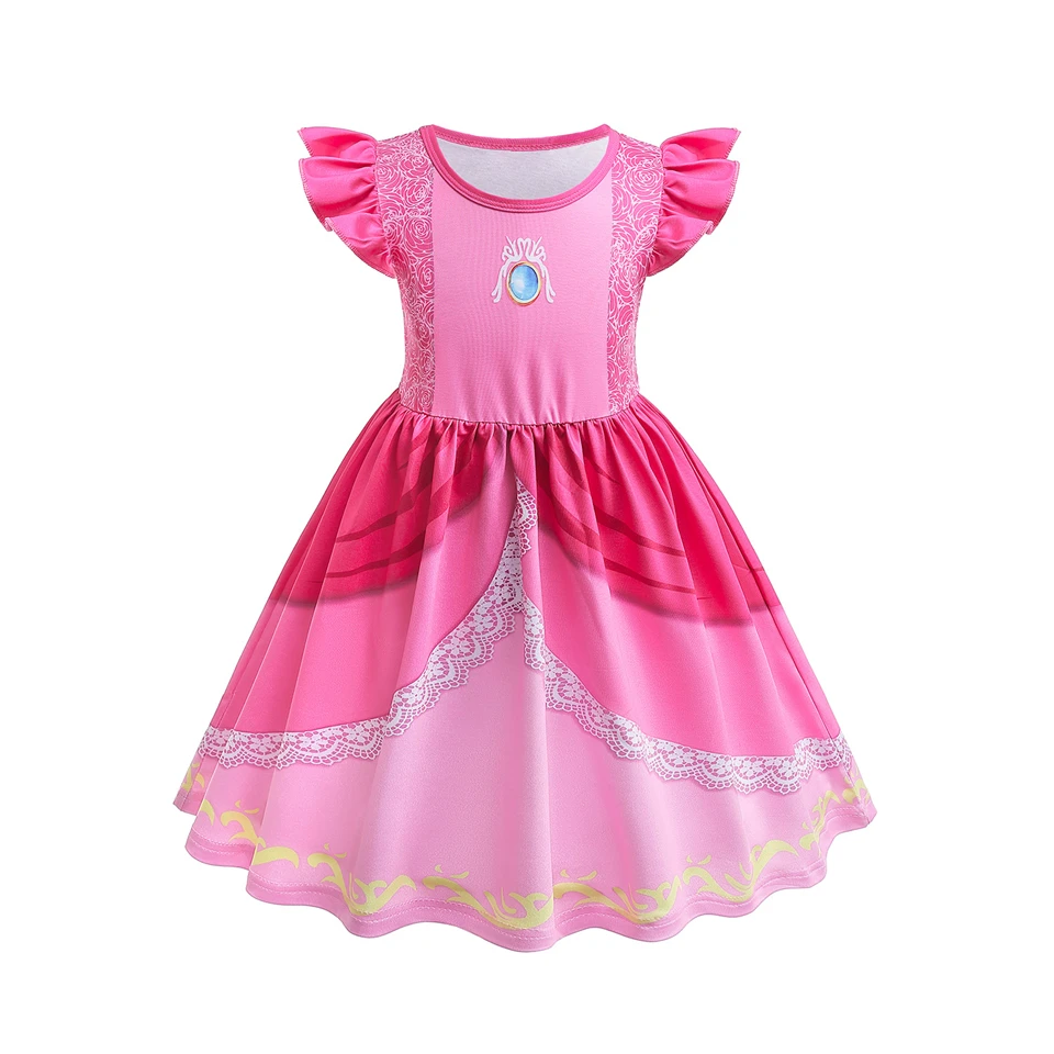 Carnival Game Movie Luigi Brothers Princess Peach Dress for Girls Halloween Children Cosplay Party Costume da idraulico Super Bros