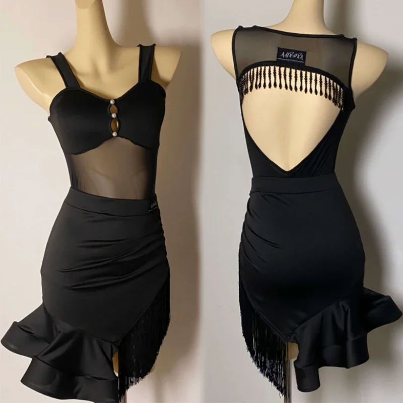 Women'S Latin Dance Practice Suits Adults Smaba Latin Dance Costumes Sexy Cha Cha Rumba Dance Performance Clothes SL12839