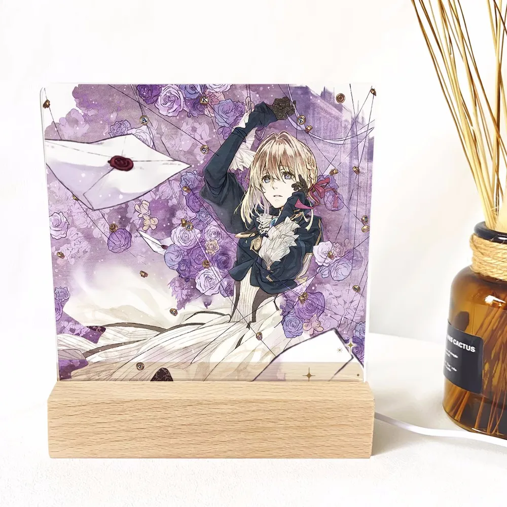 Anime Violet Evergarden Night Light Lamp Desk Light Led Room Decor Lights Action Figures Kids Toys 4744