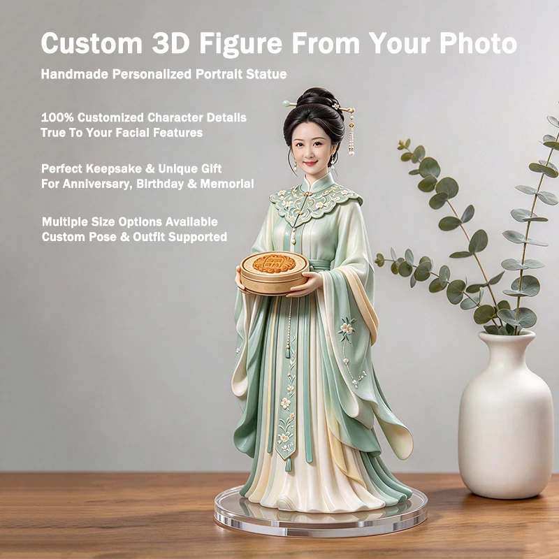 Personalised 3D Printed Human Figurine Custom Photo Portrait Statue Custom 3D Figure Keepsake Memorial Birthday Gift