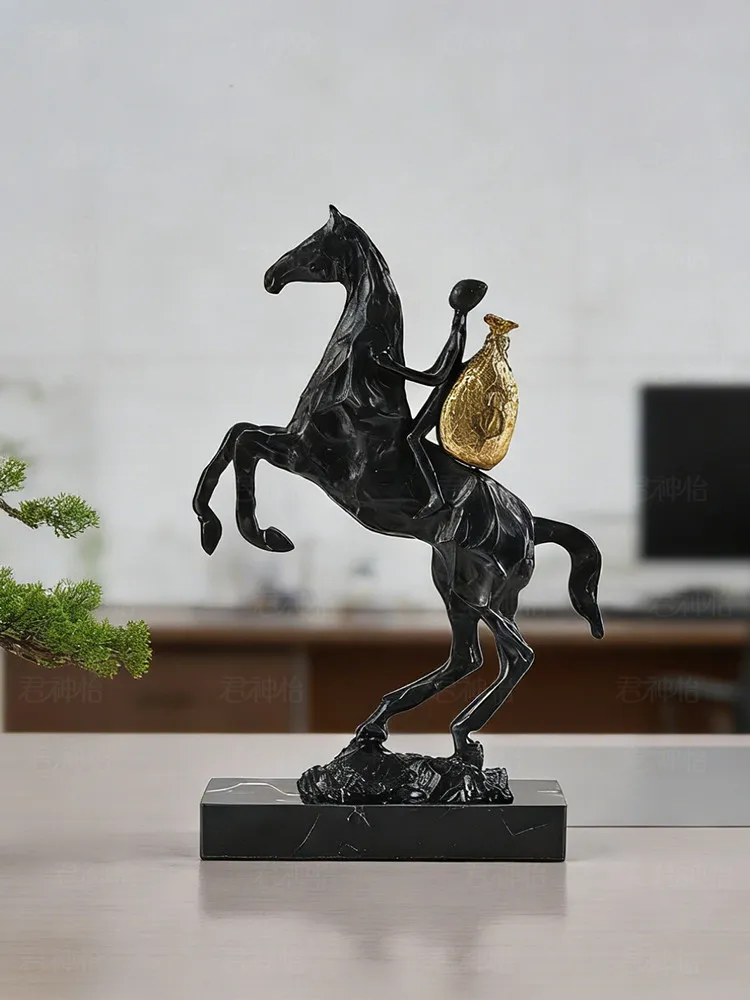 

Modern,Luxury,Wealth Horse Sculpture Decor Animal Animal Living Room,Wine Cabinet,Office Home Decor Statue Resin Crafts Gift