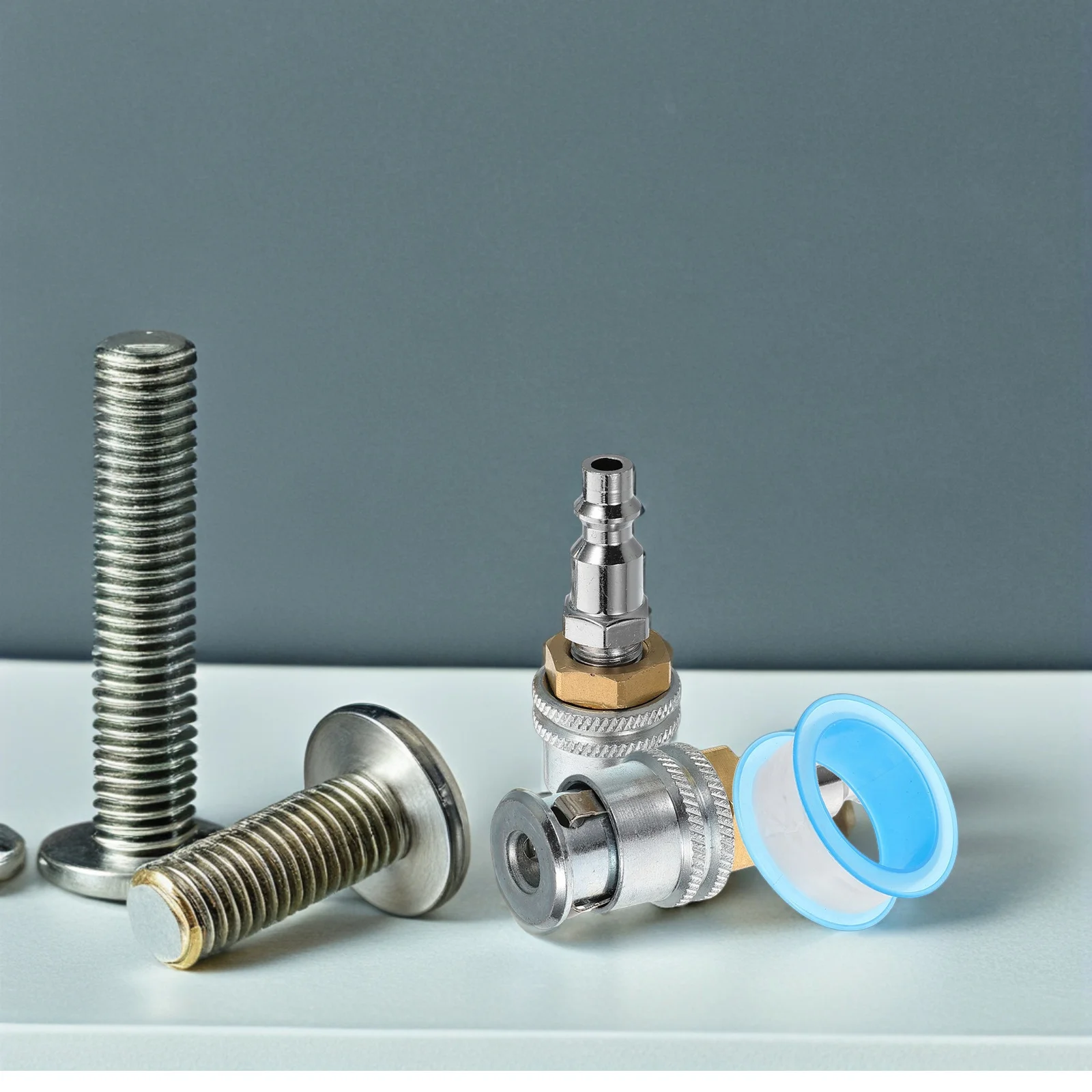 

1 set Inflation Compressor Connector Self-Locking Metal Hose Fitting Quick Inflation Durable Replacement Part for Car Truck Tire