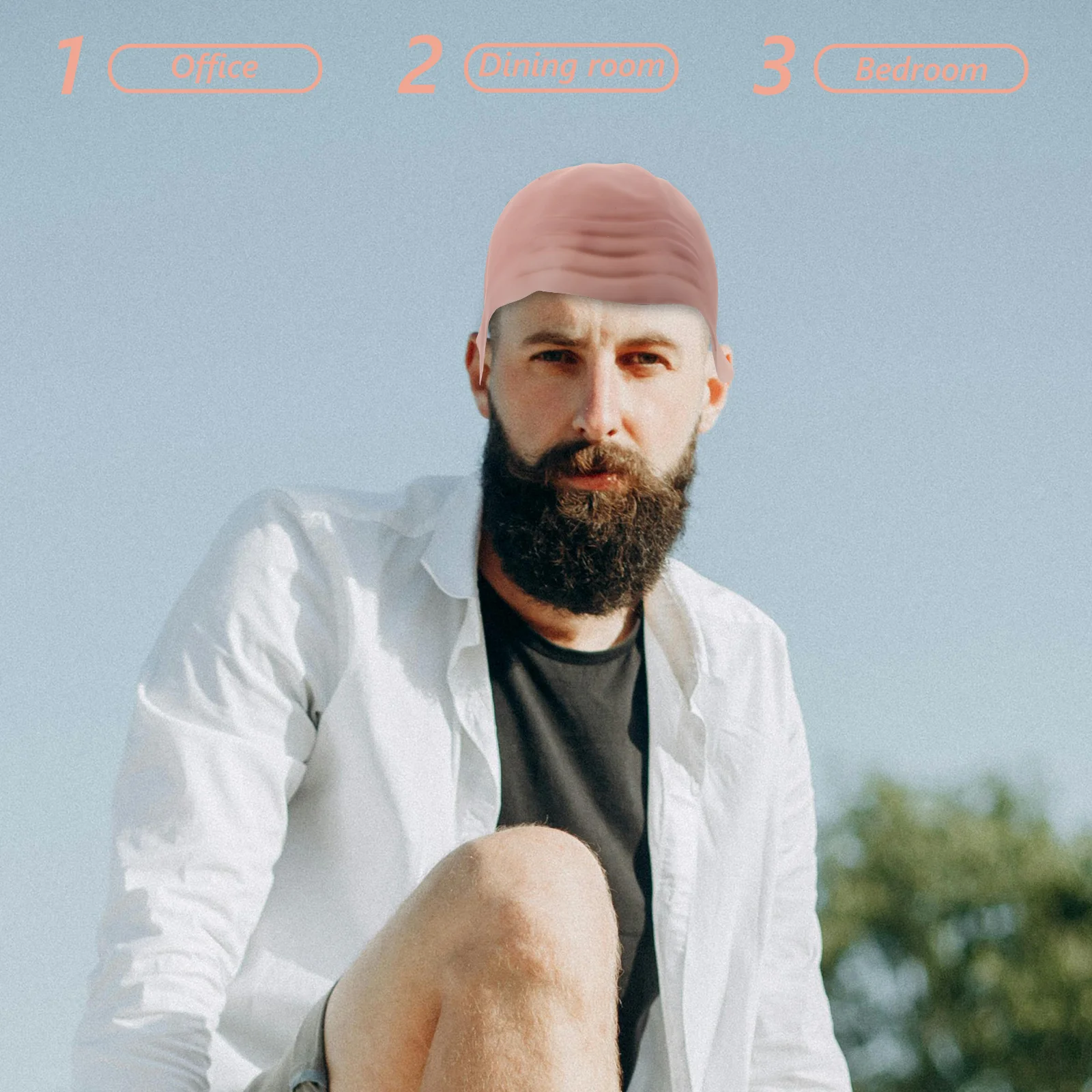 

Latex Bald Cap Realistic Scalp Design Stretchy Comfortable Party Cosplay Makeup Head Cover Funny Tricky Stage Prop