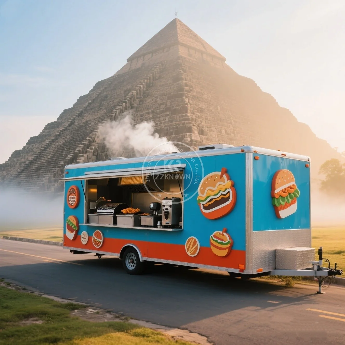 مقطورة طعام متنقلة للمطبخ هوت دوج حامل عربة طعام بيتزا شاحنة طعام متنقلة مقطورة معيار الولايات المتحدة الأمريكية للبيع