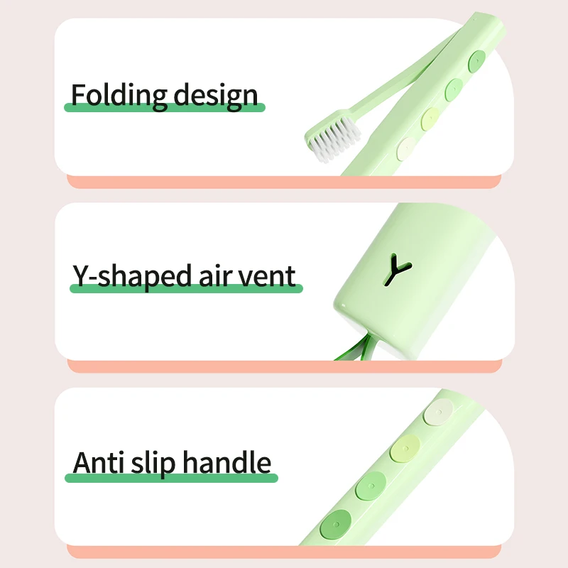 Toothbrush for Travel, Soft Bristled Toothbrush, Adult Orthodontic Toothbrush,Oral care  2 color