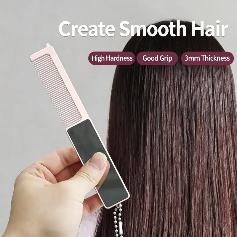 New With Mirror Foldable Comb Anti-Static Mini Massage Comb 2 In 1 Makeup Mirror For Travel