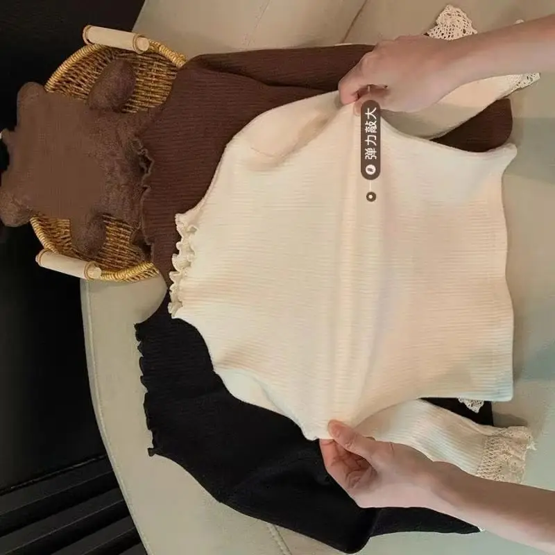 Child Cartoon Kawaii Long Sleeved Autumn New Princess Round Neck Tops Sweet Fashionable T-Shirt Sweat Wicking Moisture Absorbing