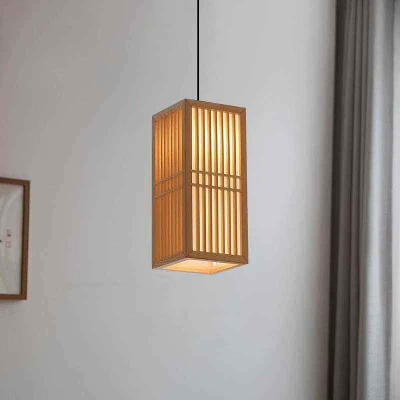 

Japanese Vintage Pendant Light Corridor Loft Bar Restaurant Southeast Asian Zen Wood Pendant Lamp Villa Decorative Light Fixture
