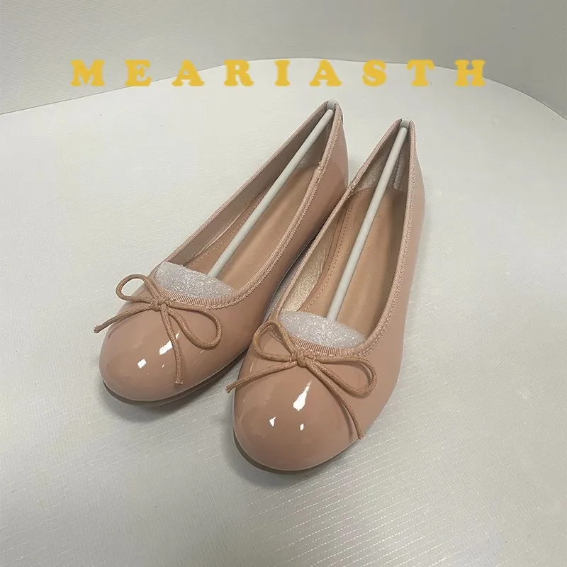 

Размер 42, 2025, неглубокие женские туфли на плоской подошве с мягким круглым носком, женские шлепанцы на плоской подошве, модные женские балетки с узлом-бабочкой, танцевальная обувь