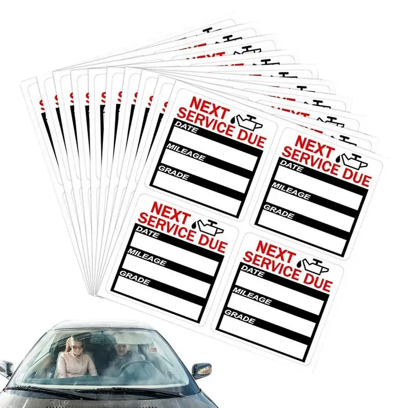 Oil Change Stickers 40PCS 2x2 Inch Service Reminder Stickers Car Auto Vehicle Next Service Due Reminder Labels Universal Window