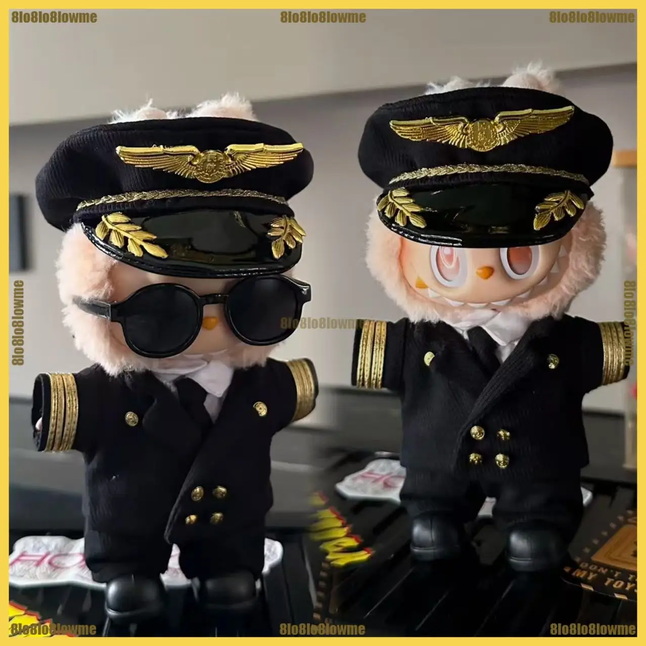 

Горячая одежда для кукол Labubu, роскошная униформа капитана самолета, комплект из 5 предметов, мини-плюшевая кукла, одежда, модные аксессуары для кукол, подарок