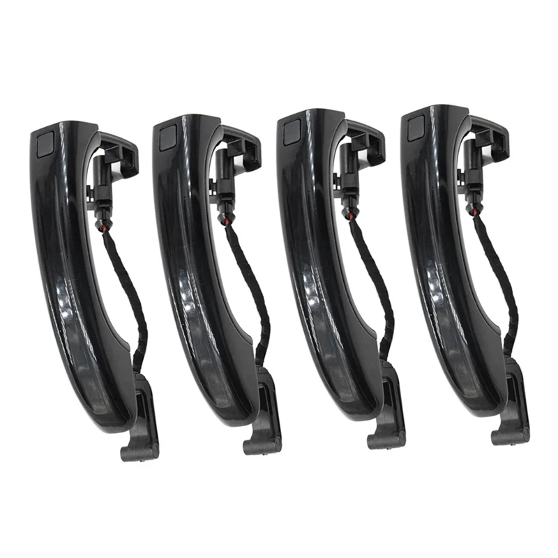 4Pcs Car Smart Sensor Exterior Door Handle for Audi Q7 2007-2015 4L0837205A 4L0837205B 4L0837207A Black