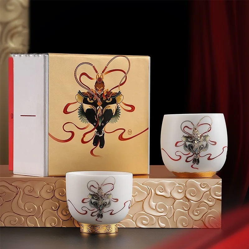 

Black Myth Gold-Plated Master Cup Ceramic Tea Cup Personal Use Wukong Cup High-End Cup Gift Box Set Souvenir Gift