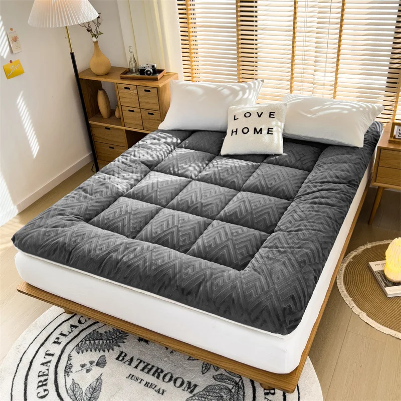 Lamb Velvet Mattress Thickened Cushion Home Tatami Single Bed Cotton Queen Full Size Bed Mattress Sleeping Pad Sleeping Pad