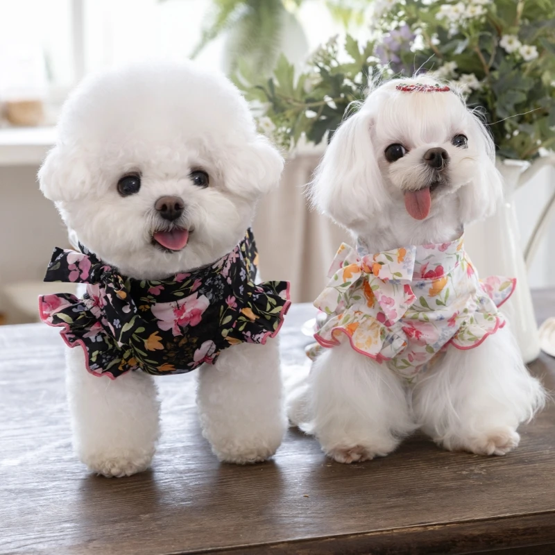 Pet Clothes Dog And Cat Cute Thin Spring Summer Dress Chihuahua Maltese Teddy Apperal - view 2