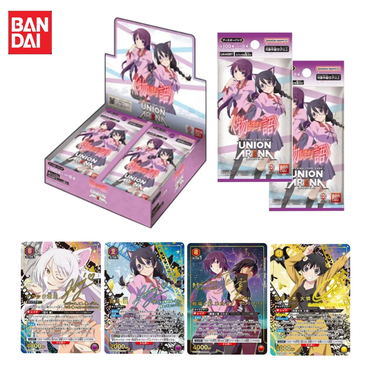 

Bandai Union Arena Trading Card Game Booster Box Monogatari Series UA42BT Anime Peripheral Collection Card Kids Toys and Gifts