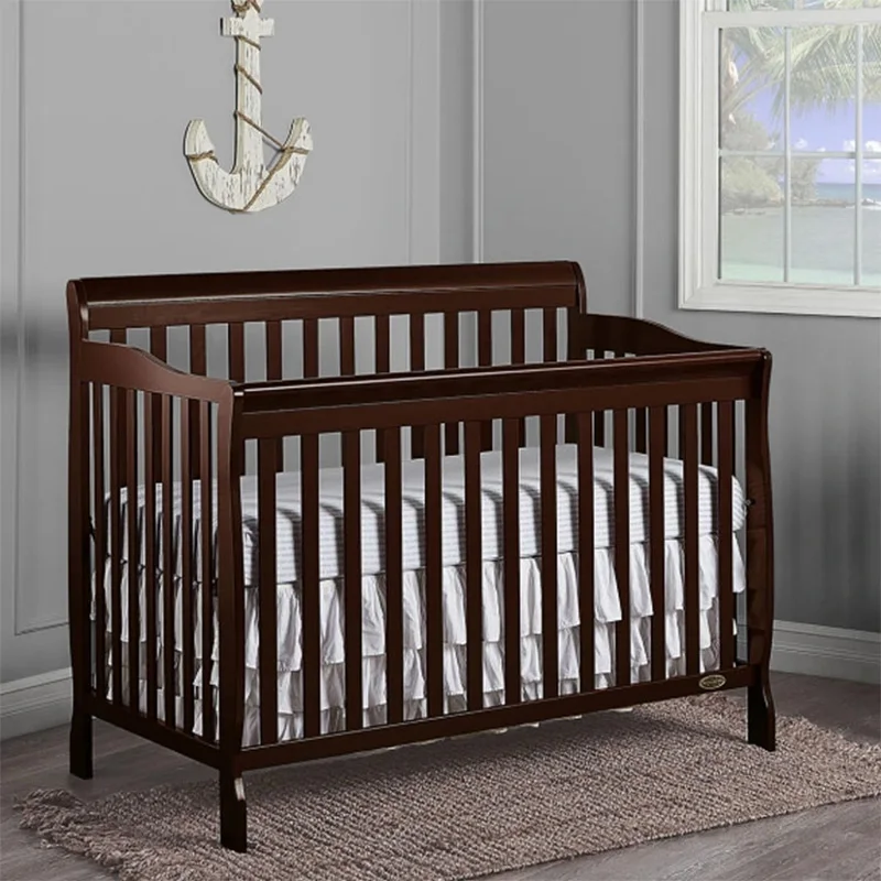 High Quality Environmentally Wooden Children Kid's Bed Anti-fall Fence Guardrail Baby Crib Bed for Babies
