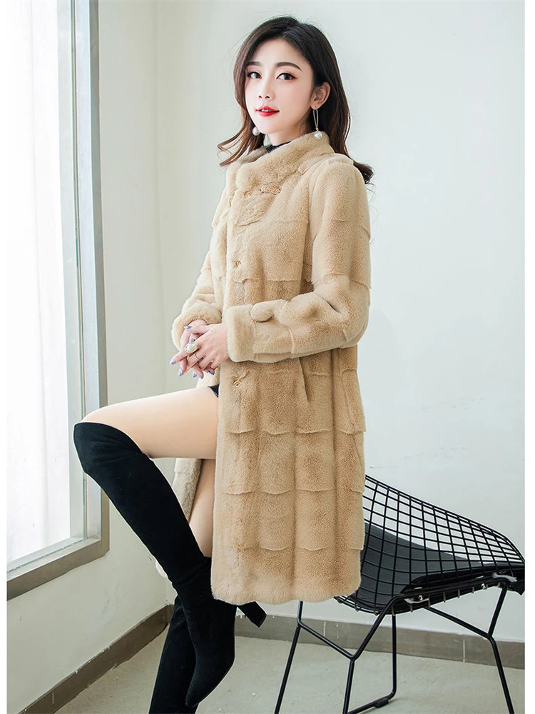 Winter Thicken Faux Fur Overcoats Warm Plush Imitate Mink Chaquetas Loose Plus Size 5xl Casaco High Quality Mid-lenght Jackets