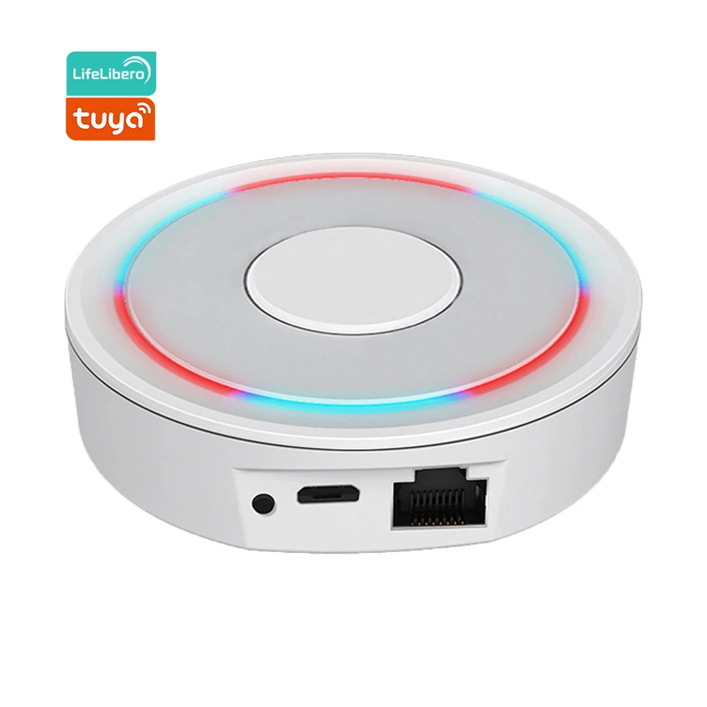 Lifelibero Tuya Smart Home Hub Zigbee & Ble 5.0 128 Devices PC Material Modern HomeKit Alexa Smart Life APP MYQ-GWH01