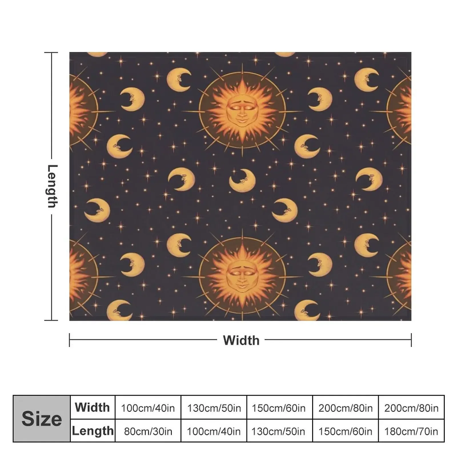 Celestial sun moon classic Throw Blanket Hairy Bed linens Sofas Blankets