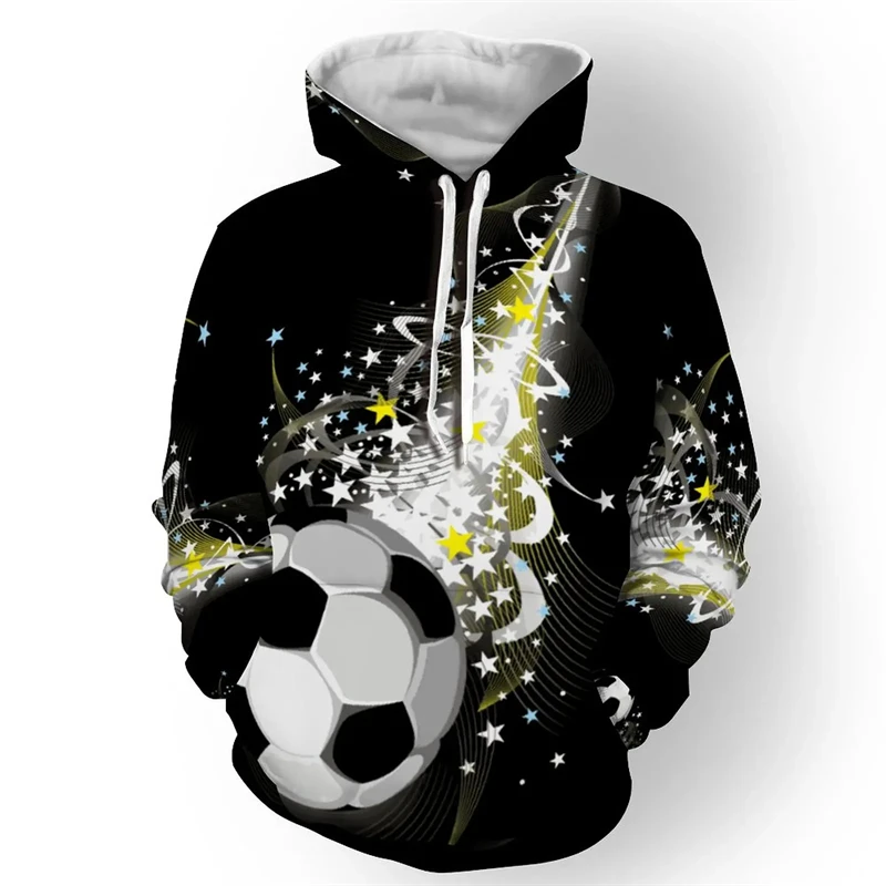 Men Hoodie Football Soccer Graphic 3D Print Sweatshirts Hoodies Casual Oversize Streetwear  Harajuku Pullover Clothing Tops