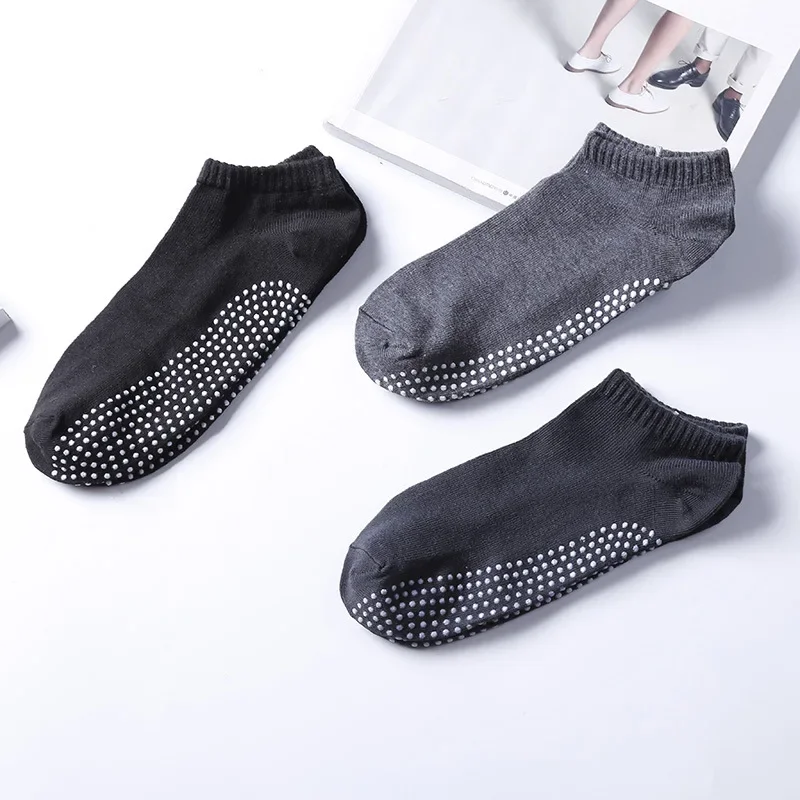 Professional Silicone Anti-slip Yoga Socks Casual Breathable Solid Color Mens Sports Socks Men Male Low Cut Ankle Boat Socks Sox