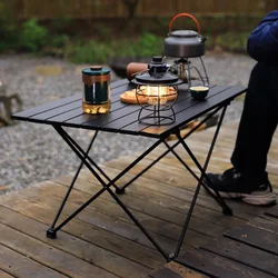 Mesa plegable ultraligera para acampar al aire libre, mesa portátil para cena, senderismo, Picnic, barbacoa, pesca, escritorio de aluminio