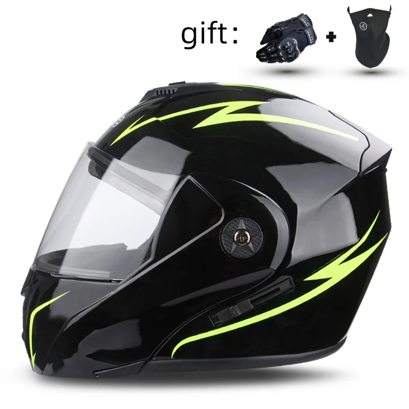 Motorcycle Helmet with Dual Lenses for Men and Women All Year Round, Multi-color Optional Electric Vehicle Safety Helmet