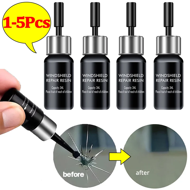 1-5Pcs Car Glass Scratch Repair Fluid Agent Upgrade Auto Window Glass Nano Scratch Crack CrackResin Repair Agent  Auto Accessory