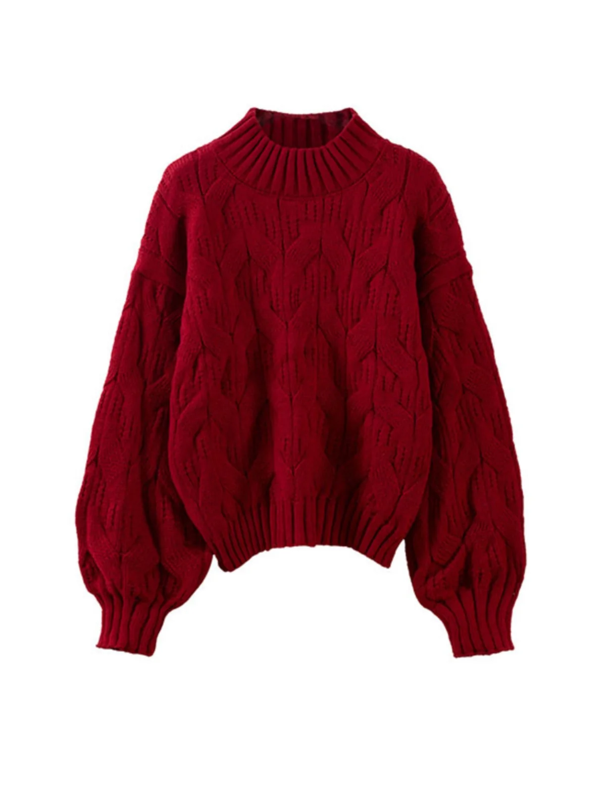 

Красный вязаный свитер, свободный, удобный, модный, ленивый, модный, для похудения, прикрывающий живот, скрывающий уличный топ