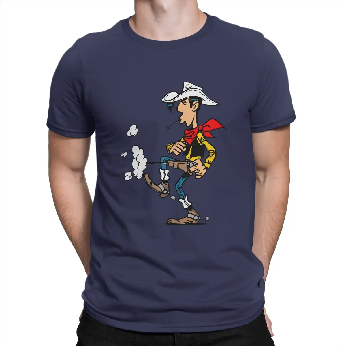 Lucky Luke Cotton T-Shirts Cartoon Anime Print Men Women Short Sleeve T Shirt Hip Hop Oversized Harajuku Tees Tops Man Clothing