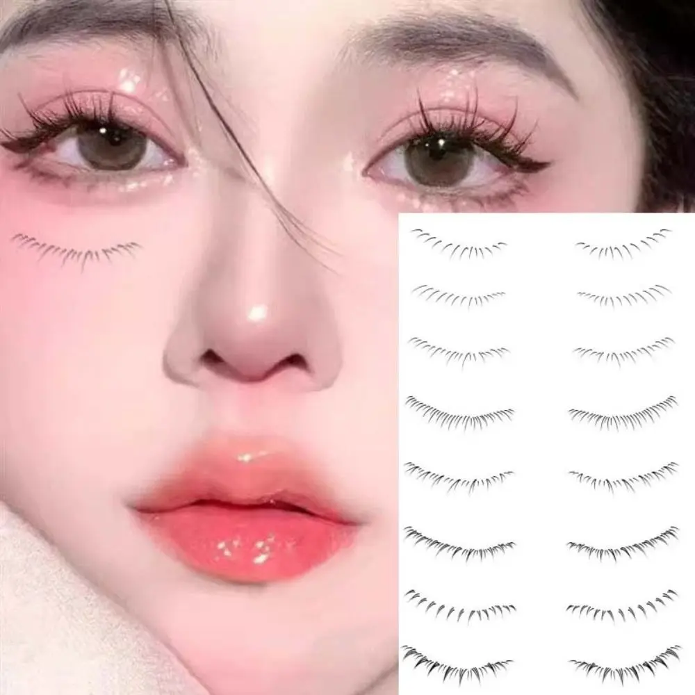 4/8 Pair 3D False Eyelashes Tattoo Under Eye Black Fake Eyelash Disposable Waterproof Lower Eyelash Tattoo Stickers Beauty