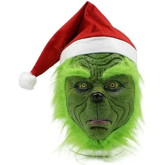 

Маска из бумаги Noël avec Chapeau de Père Noël Rouge et Barbe, аксессуары для костюмов для косплея, подарки на Рождество, Fournitures