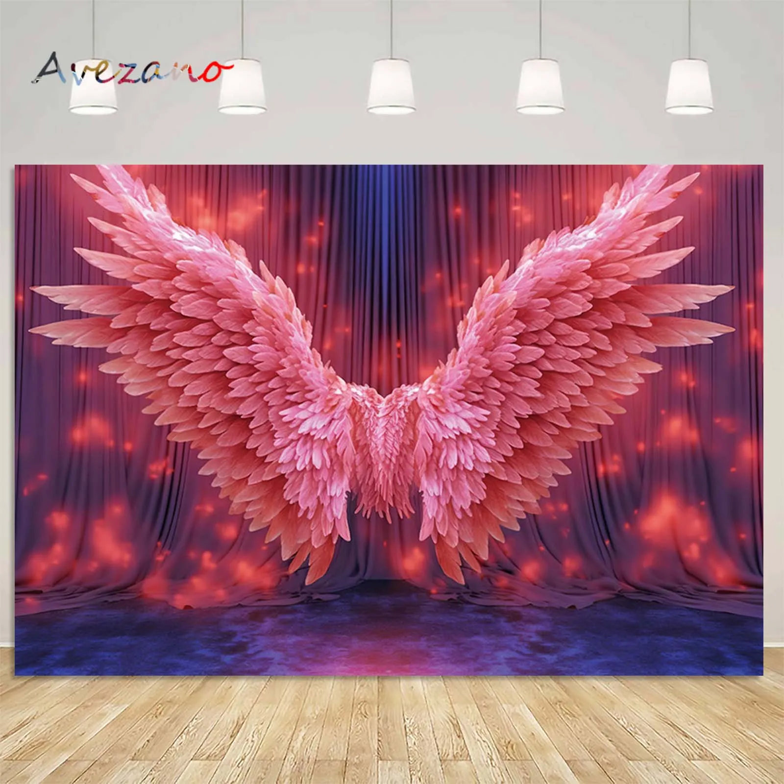 

Avezano Photography Background Pink Nude Color Angel Wings Curtain Photozone Backdrop Party Decor Wedding Bridal Shower Portrait