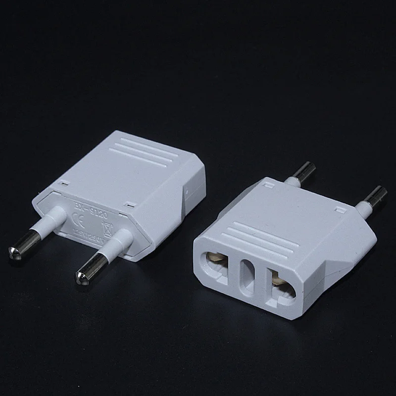 

2 Round Pin EU Plug Adapter US To EU AC Power Plug Travel Converter Electrical Household European Adapter Plug