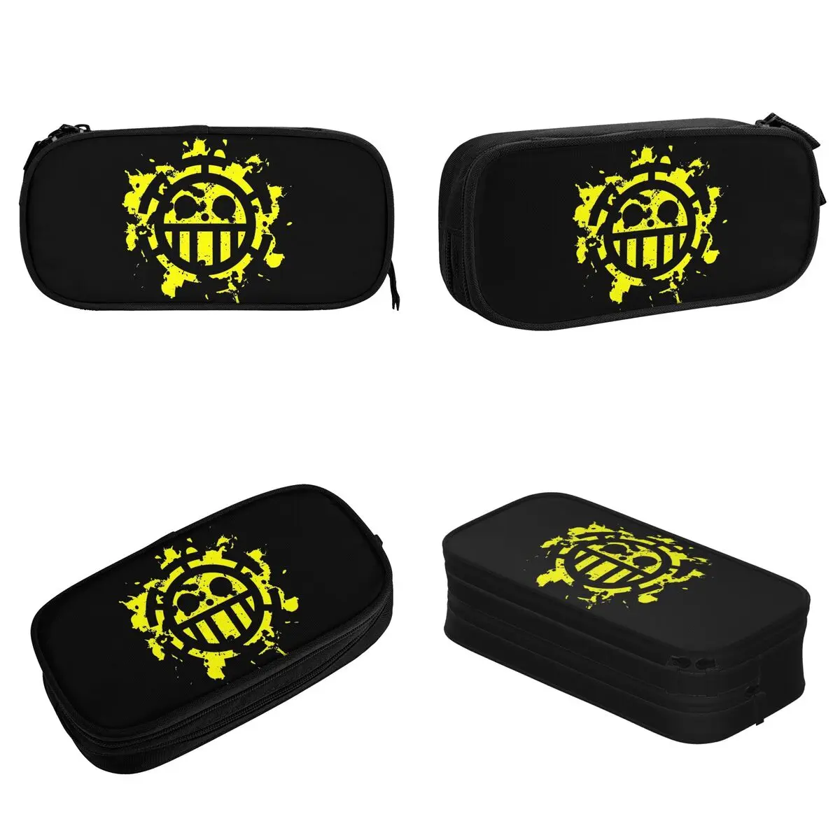 Heart Pirate One Piece Pencil Case Fashion Monkey D Luffy Anime Pen Holder Bag Big Capacity Students School Gift Pencilcases