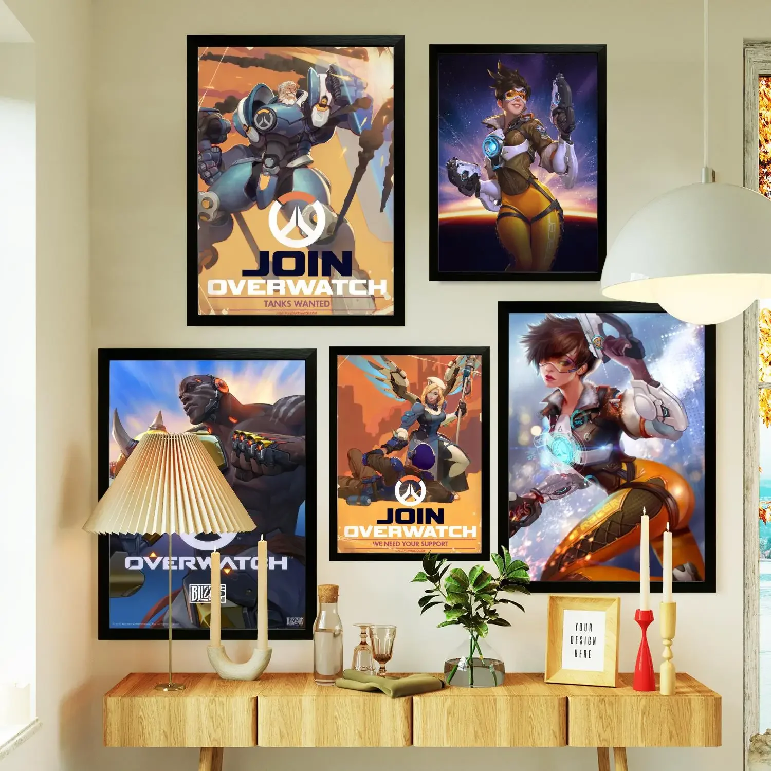 Overwatch Poster Prints Wall Art Canvas Painting Poster For Modern Family Living Room Home Decor