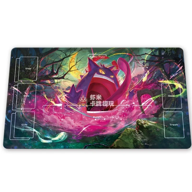 البوكيمون بطاقة الوسادة Gengar سلسلة ميجا تطور Ptcg لتقوم بها بنفسك المطاط لاعب واحد معركة حصيرة أنيمي عمل دمى أشكال هدايا لصديق