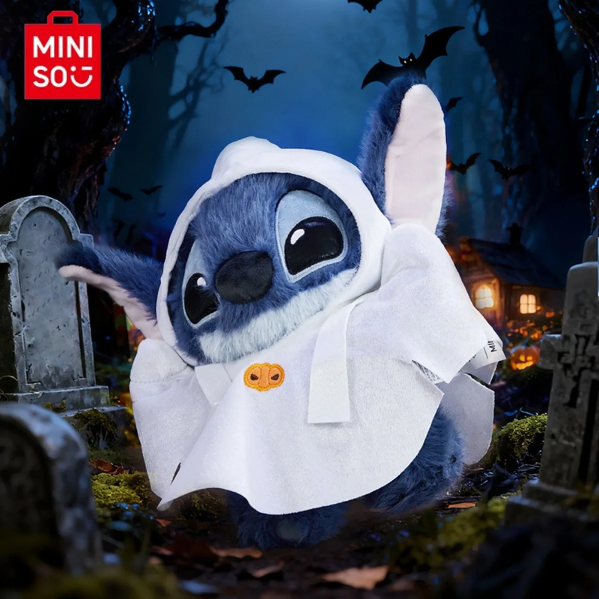 

MINISO Stitch Angie, изысканные милые привлекательные плюшевые игрушки серии Хэллоуина, мягкие кавайные праздничные игрушки, подарок на день рождения и подруге