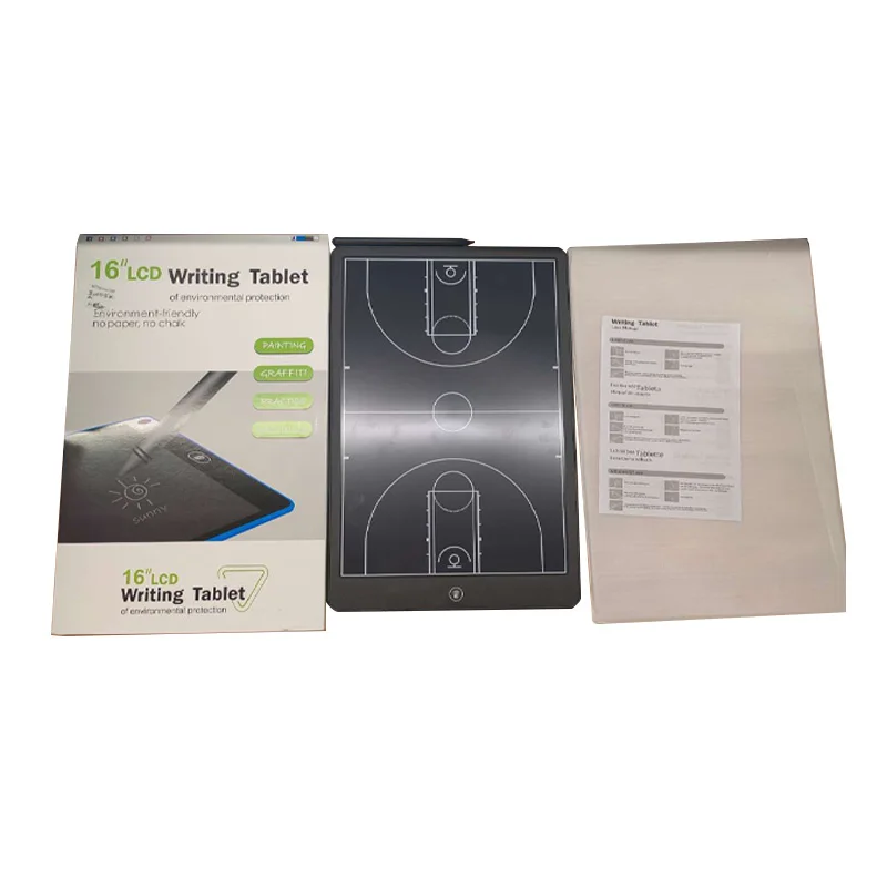 لوحة تدريب كرة السلة الإلكترونية مقاس 16 بوصة، لوحة تحديد استراتيجية رقمية مع شاشة LCD كبيرة وقلم ستايلس للقطار الرياضي #3