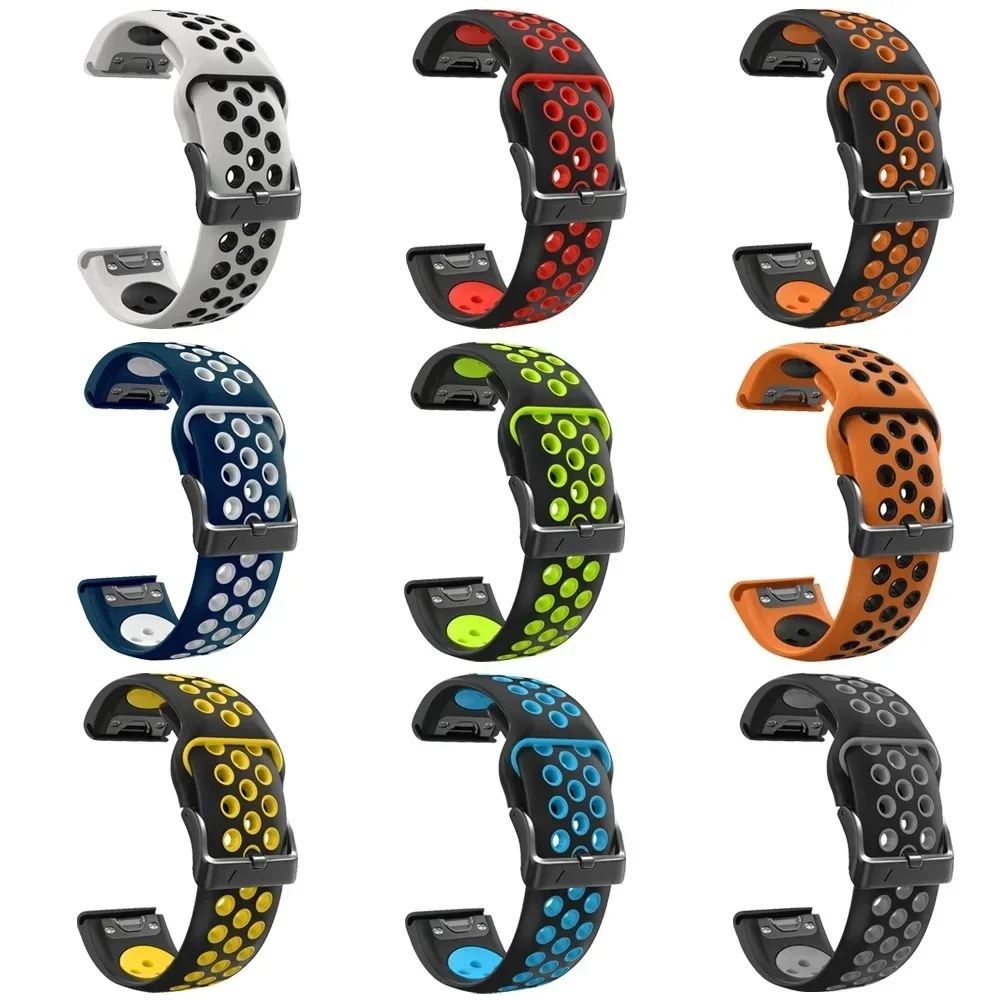 Two-tone Sports Silicone Quick Release Strap For Garmin Forerunner 965 955 S62 S70 945 935 Watch Band Wristband 22 26mm Bracelet