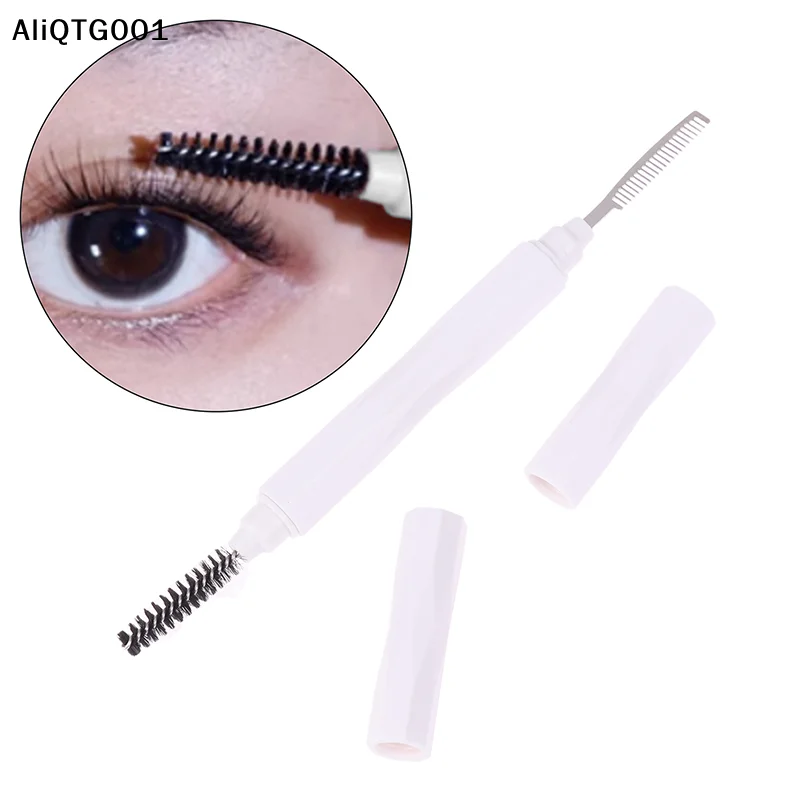 Professional Double-Headed Eyebrow And Eyelash Comb Spiral Brush - Fine Toothed Small Steel Comb for Precision Eye Makeup