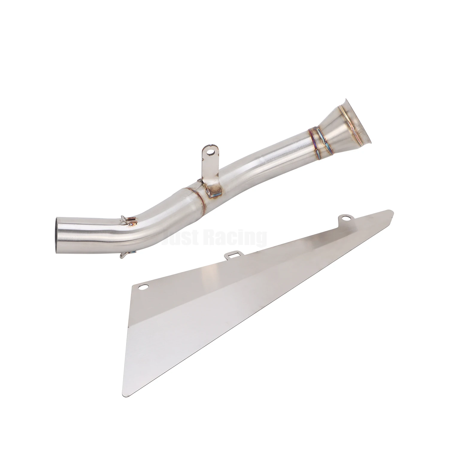 Motorcycle Slip On For Zontes 703RR 703 RR Stainless Exhaust Mid Link Muffler Pipe 51MM Tips