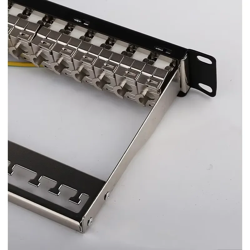 New 24-Port High-Density Shielded Patch Panel, 1U Rack Mount with Built-in Cable Management, UTP Compatible, OEM Welcome