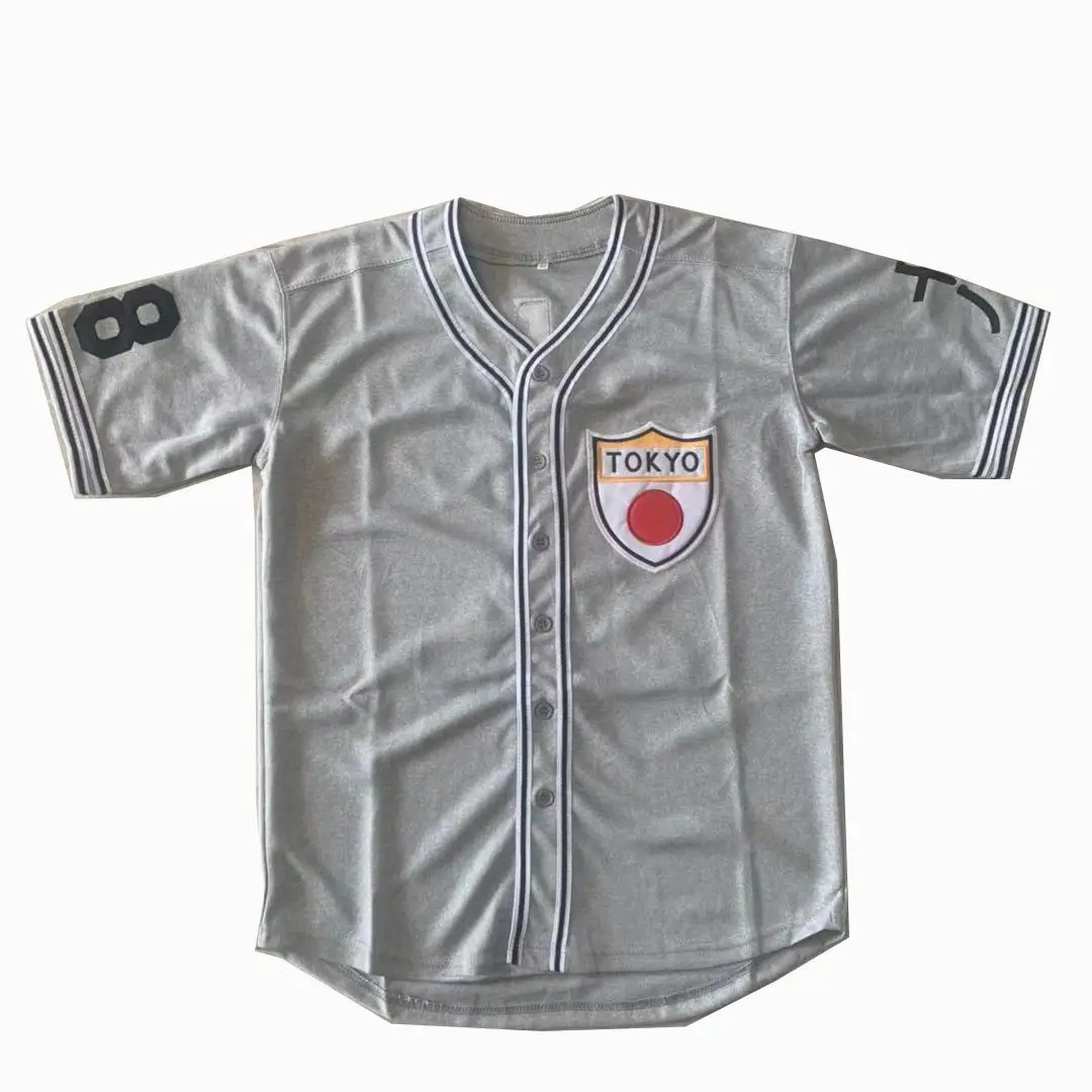 Koszulka baseballowa Tokyo Kyojin Japan 18 koszulki sportowe zdobienie do szycia Outdoor 1936 Road wysokiej jakości Grey 2023 New