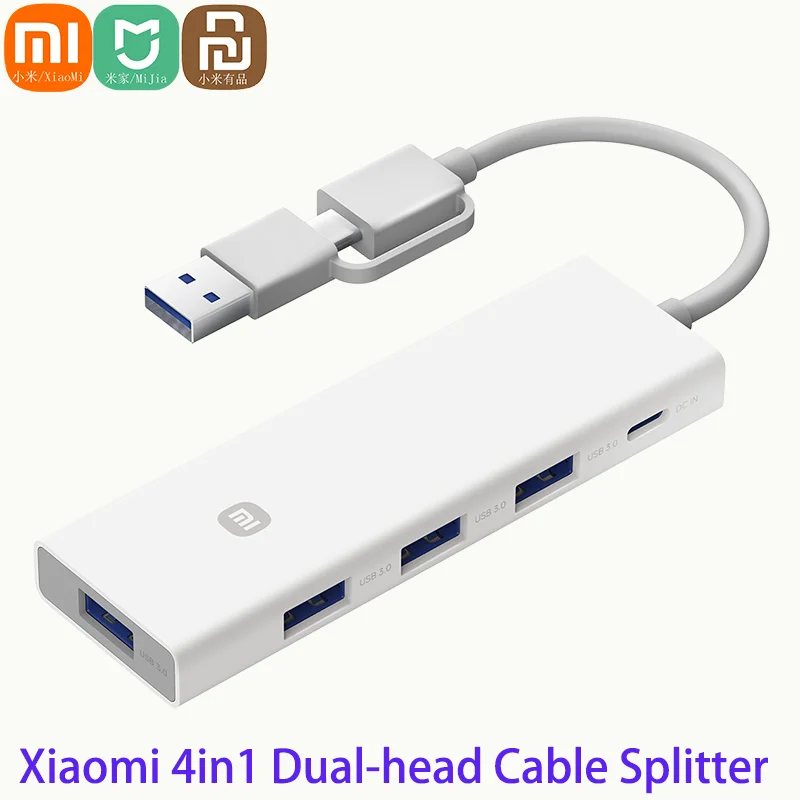 

XIAOMI MIJIA Type - C And USB Two-in-one 4in1 Dual-head Wire Splitter USB Hub 4 High Speed USB 3.0 Interface USB For Windows mac