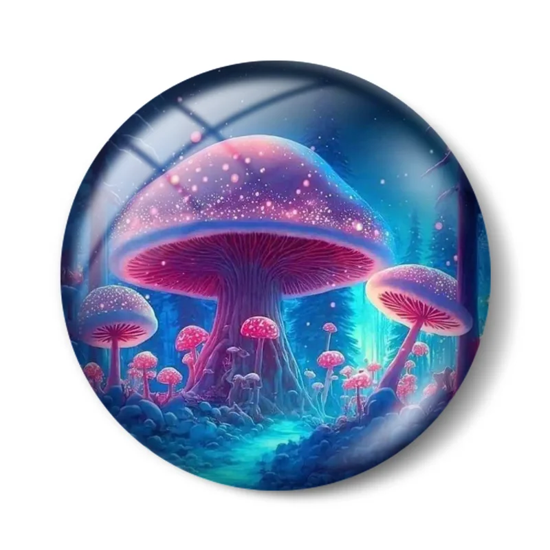 New style Cartoon Sewant Mushrooms Cute desig10pcs 12mm/16mm/18mm/25mm Round Photo Glass Cabochon Demo Flat Back Making findings