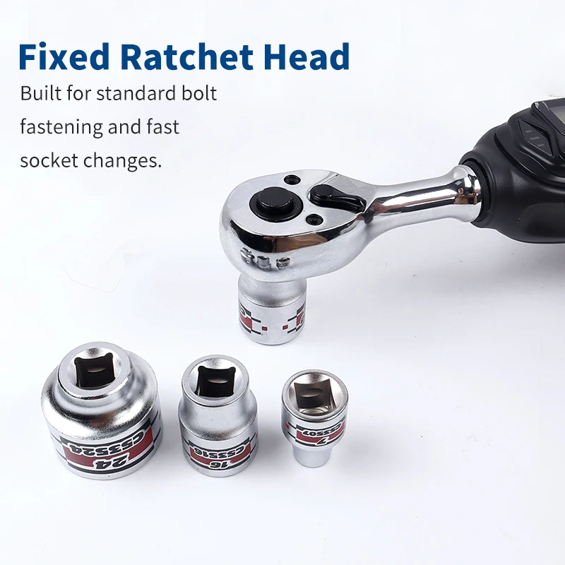 Fanyaa Digital Torque Wrench 0.3-135Nm 1/4 3/8 1/2 Drive ±2% Ratchet Wrench for Bike Car Repair
